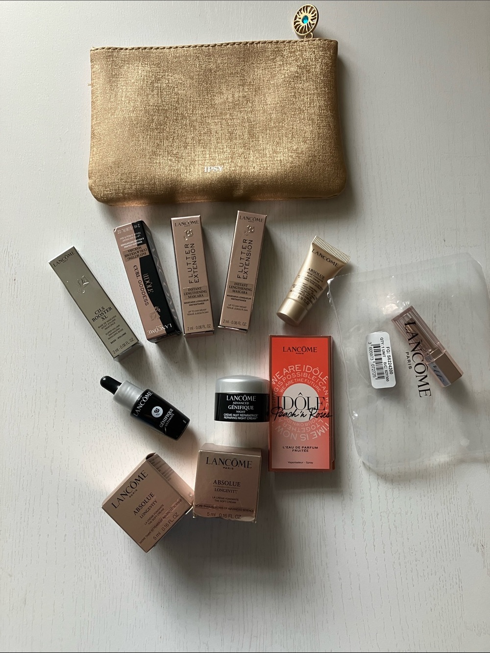Lancôme 11 Piece Travel Set + Ipsy Cosmetic Bag (New In Package)